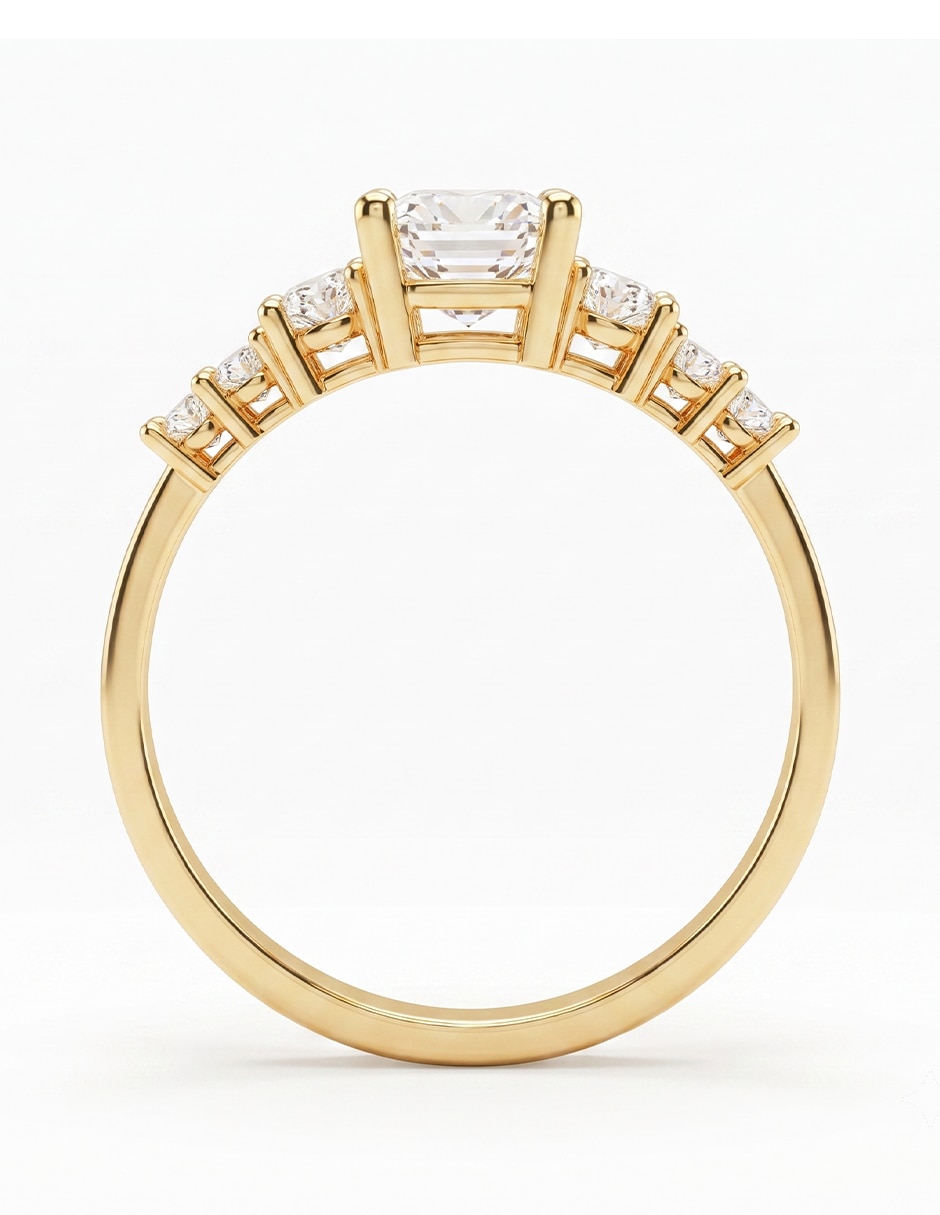 Anillo de compromiso de Oro 14 k Sin colección Diamante de laboratorio 4