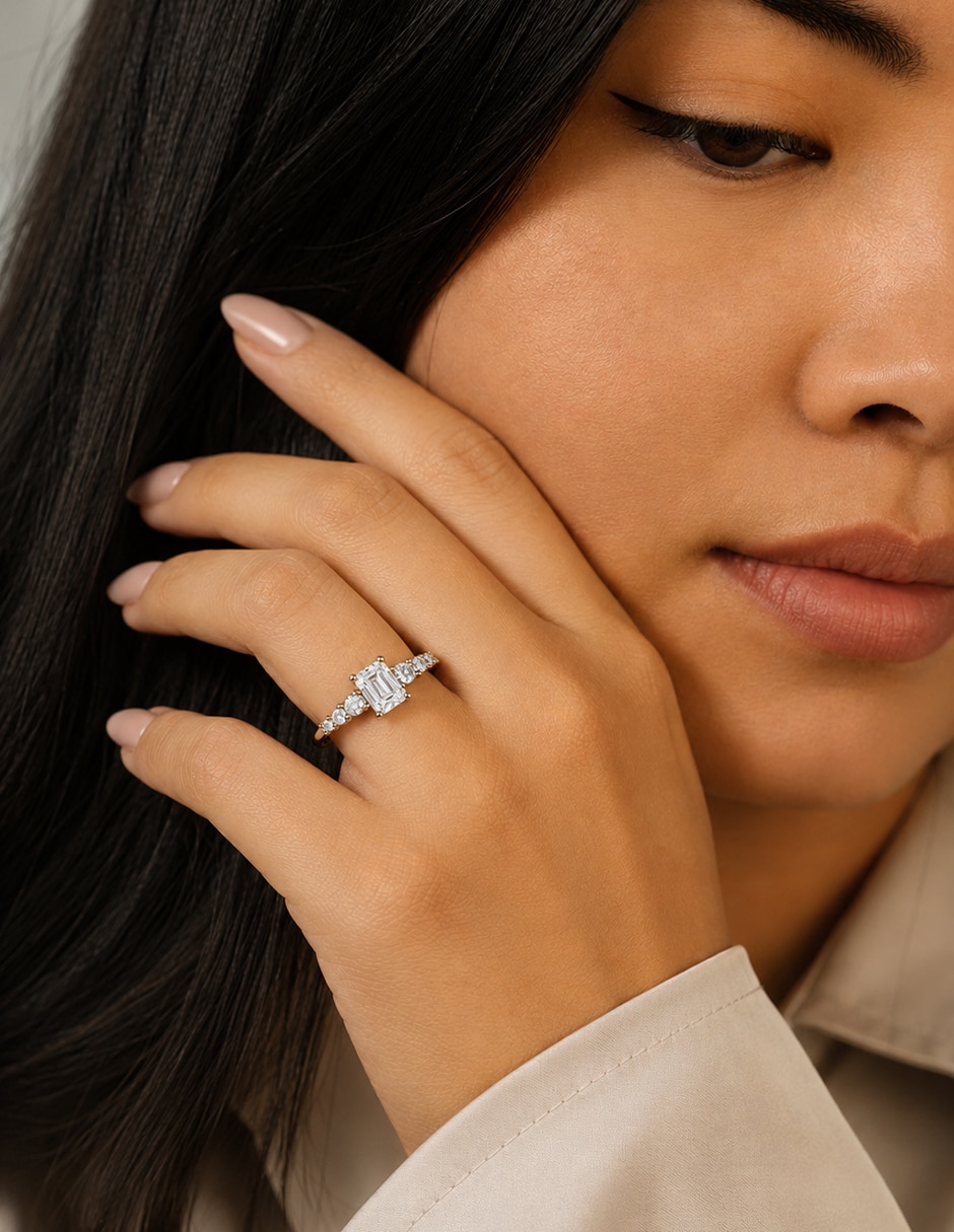 Anillo de compromiso de Oro 14 k Sin colección Diamante de laboratorio 2
