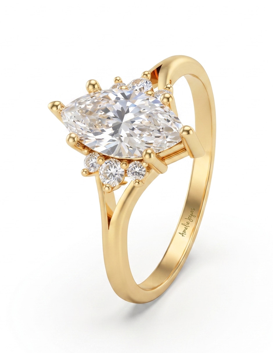 Anillo de compromiso de oro 18 k 2