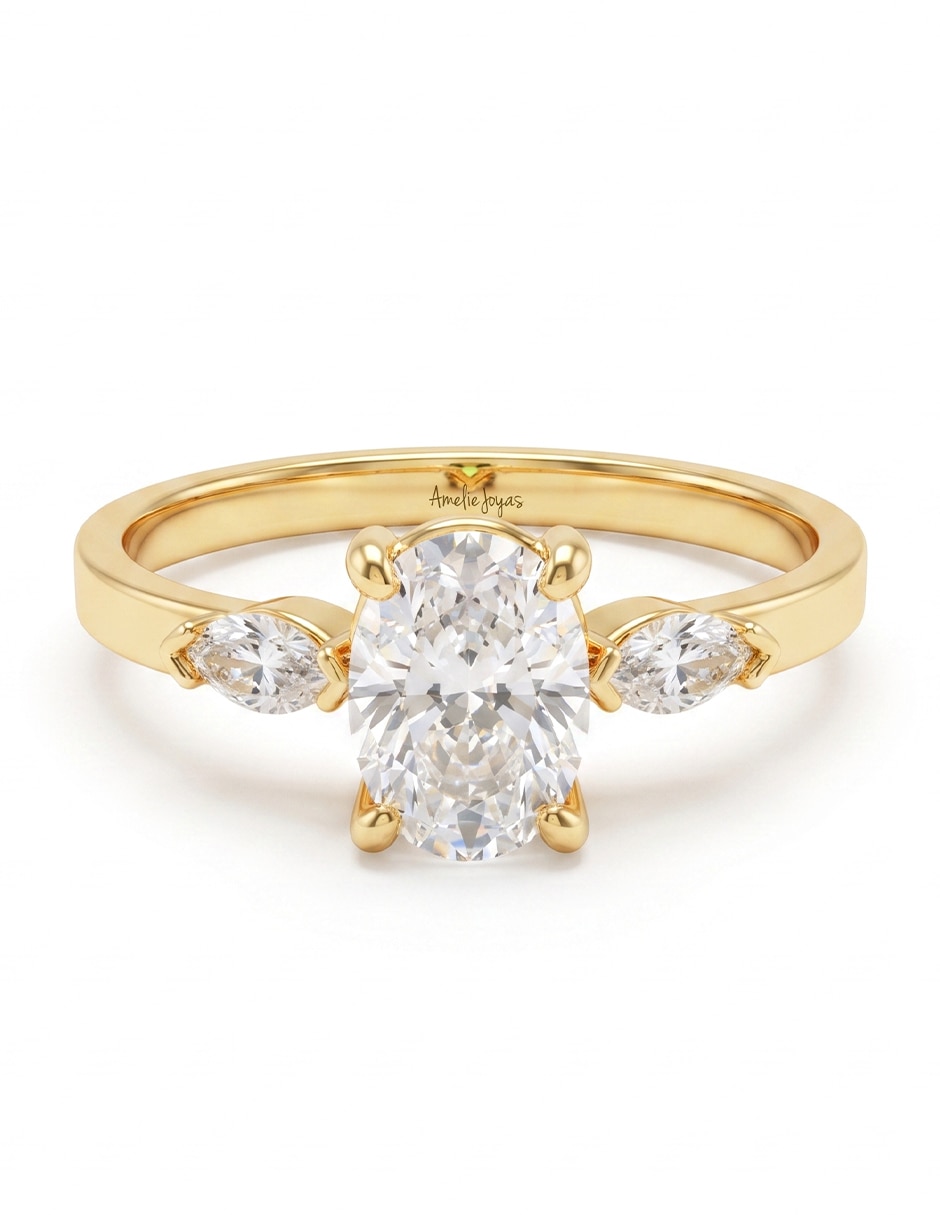 Anillo de compromiso de oro 14 k Anillo de compromiso de oro 14 k