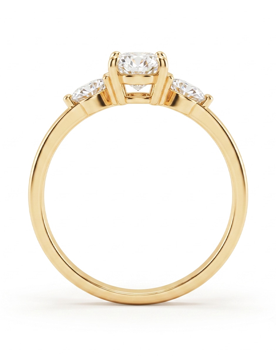 Anillo de compromiso de oro 14 k 4