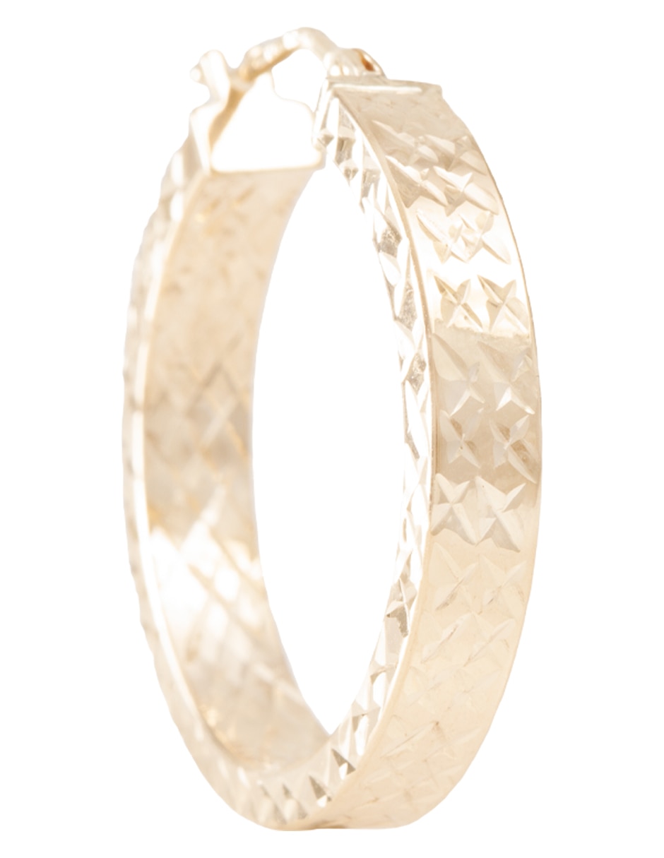 Arracadas de oro 14 K con acabado diamantado 2