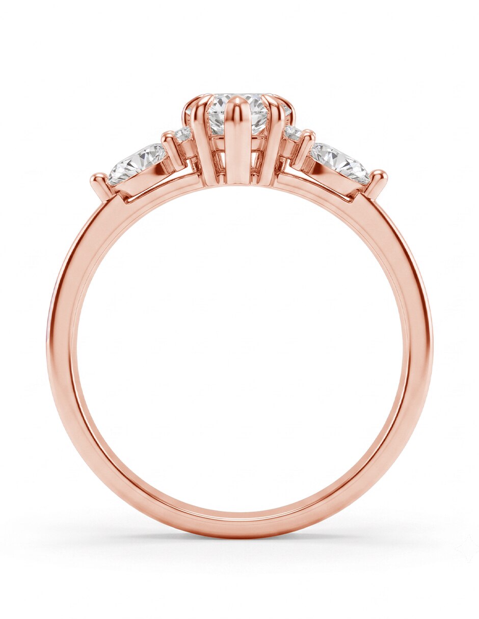 Anillo de compromiso de oro 14 k diamante de laboratorio 4