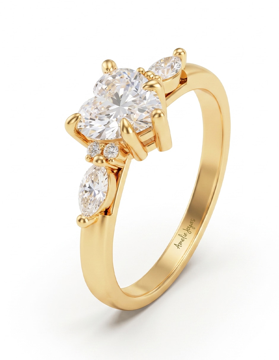 Anillo de compromiso de oro 18 k 6