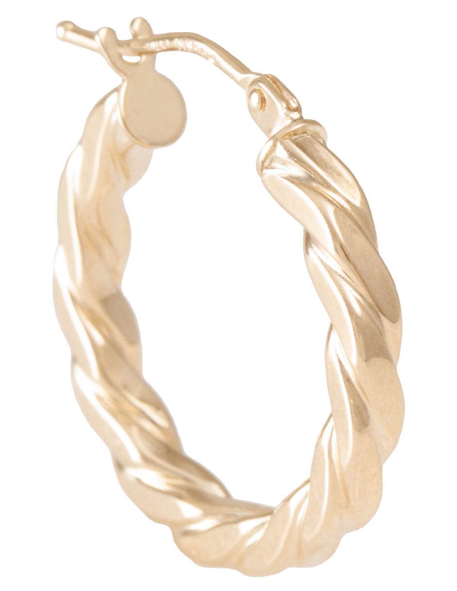 Arracadas de oro 14 K con acabado diamantado 2