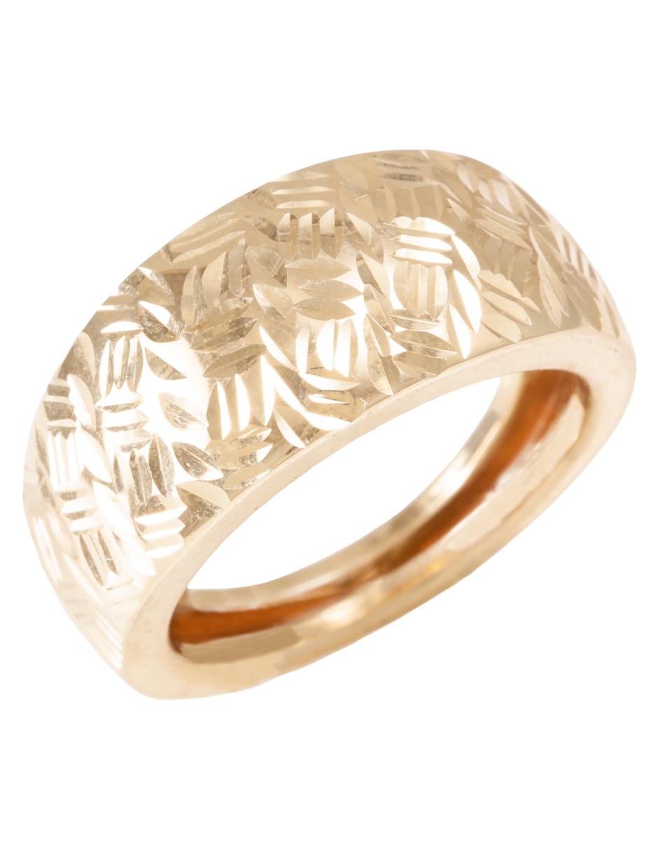 Anillo 14 k de oro diamantado