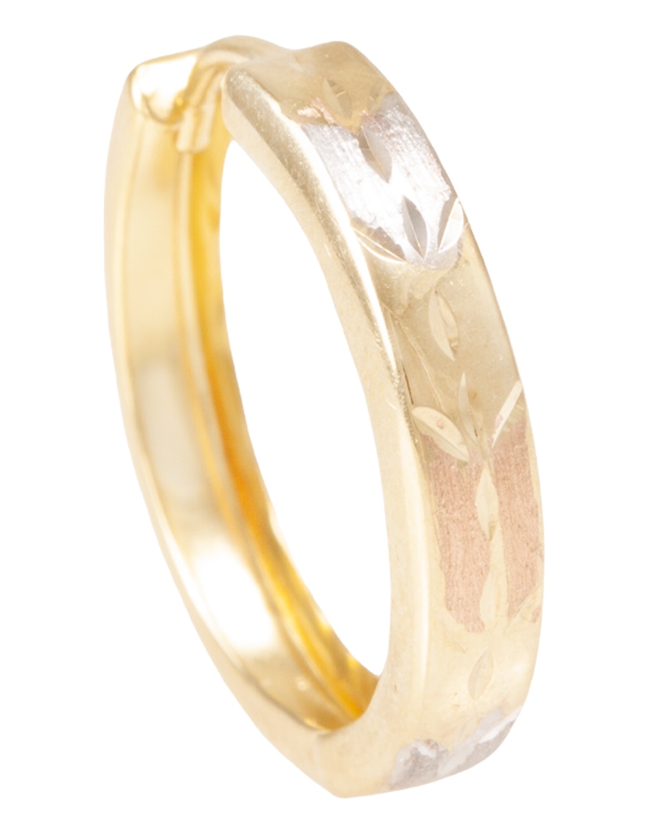 Huggies de (si aplica) Redonda No aplica SIN FAMILIA O COLECCION de Oro 14 K con acabado Diamantado Sin gema 2