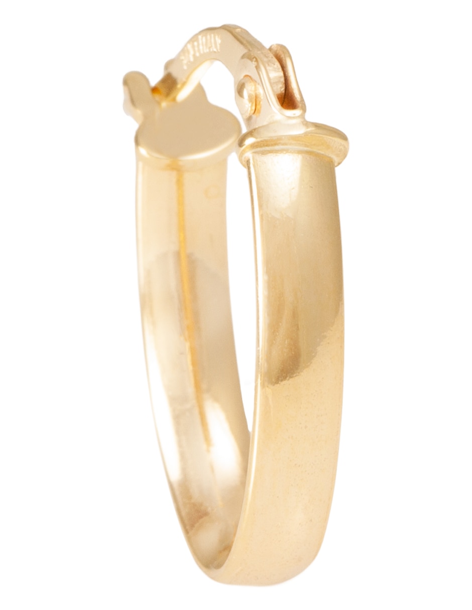 Arracadas ovaladas de oro 14 K con acabado pulido 2