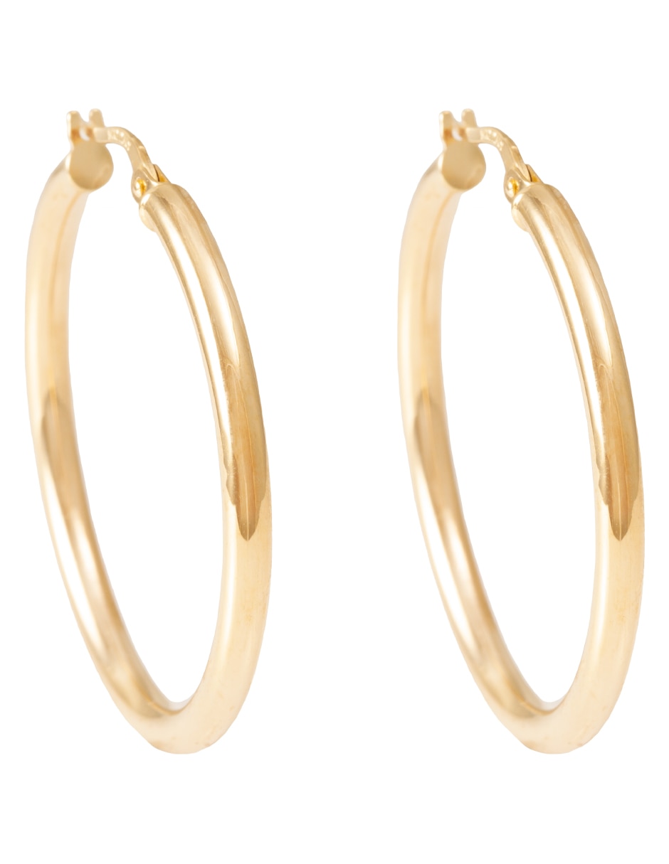 Arracadas de oro amarillo 14 K con acabado pulido Arracadas de oro amarillo 14 K con acabado pulido