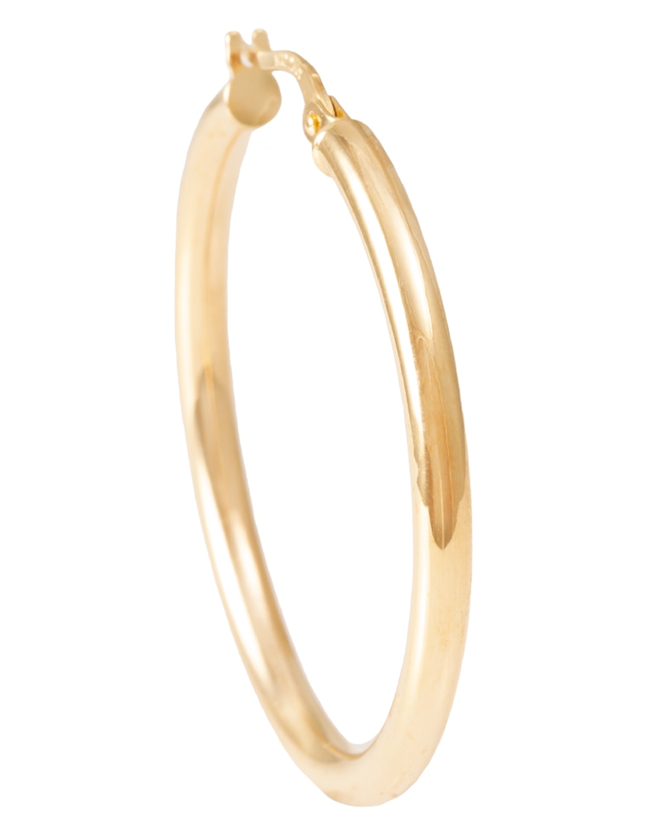 Arracadas de oro amarillo 14 K con acabado pulido 2