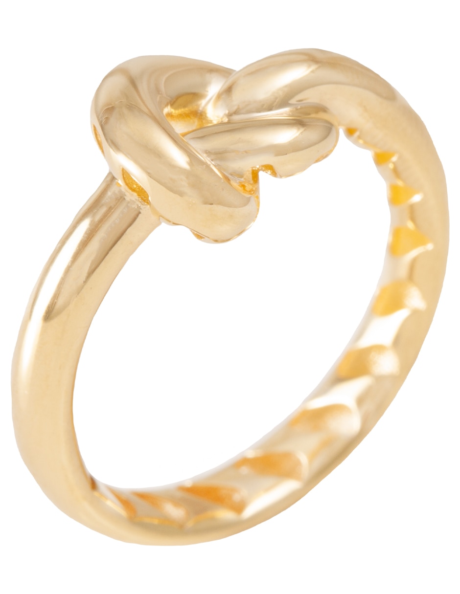 Anillo 14 k de oro amarillo pulido