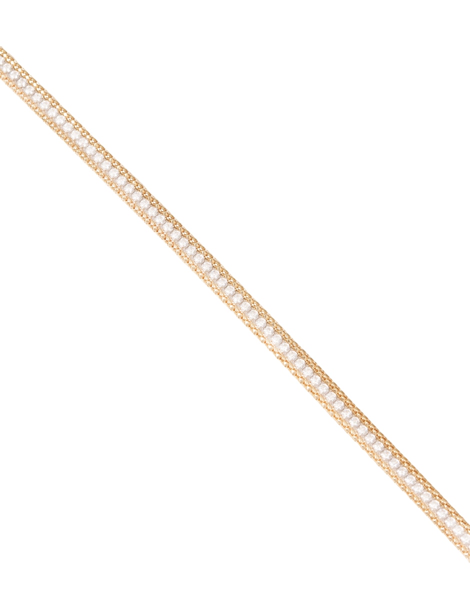 PULSERA Y BRAZALETE de Oro con Zirconia 14 K SIN FAMILIA O COLECCION acabado