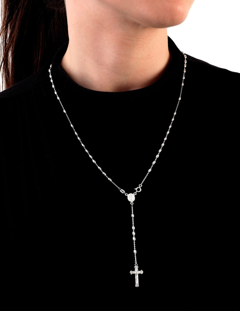 Collar de cruz esencia de plata p 925 2