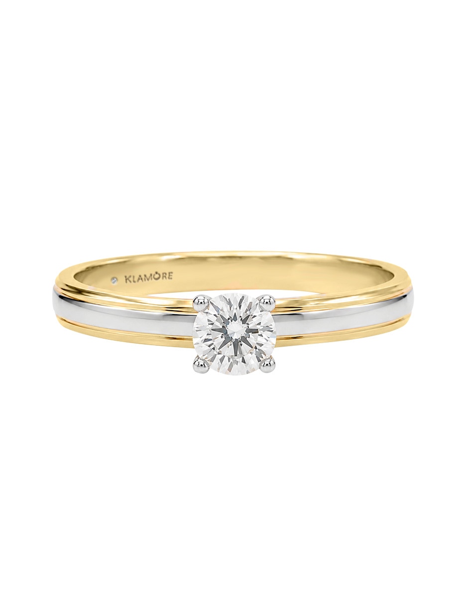 Anillo de compromiso de oro amarillo 14 k monaco diamante 2