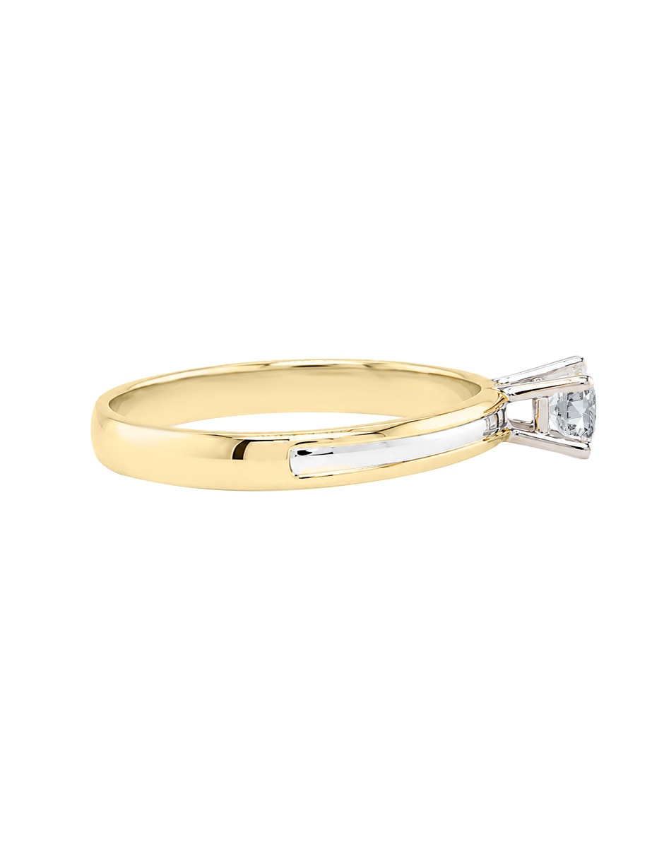 Anillo de compromiso de oro amarillo 14 k monaco diamante 4