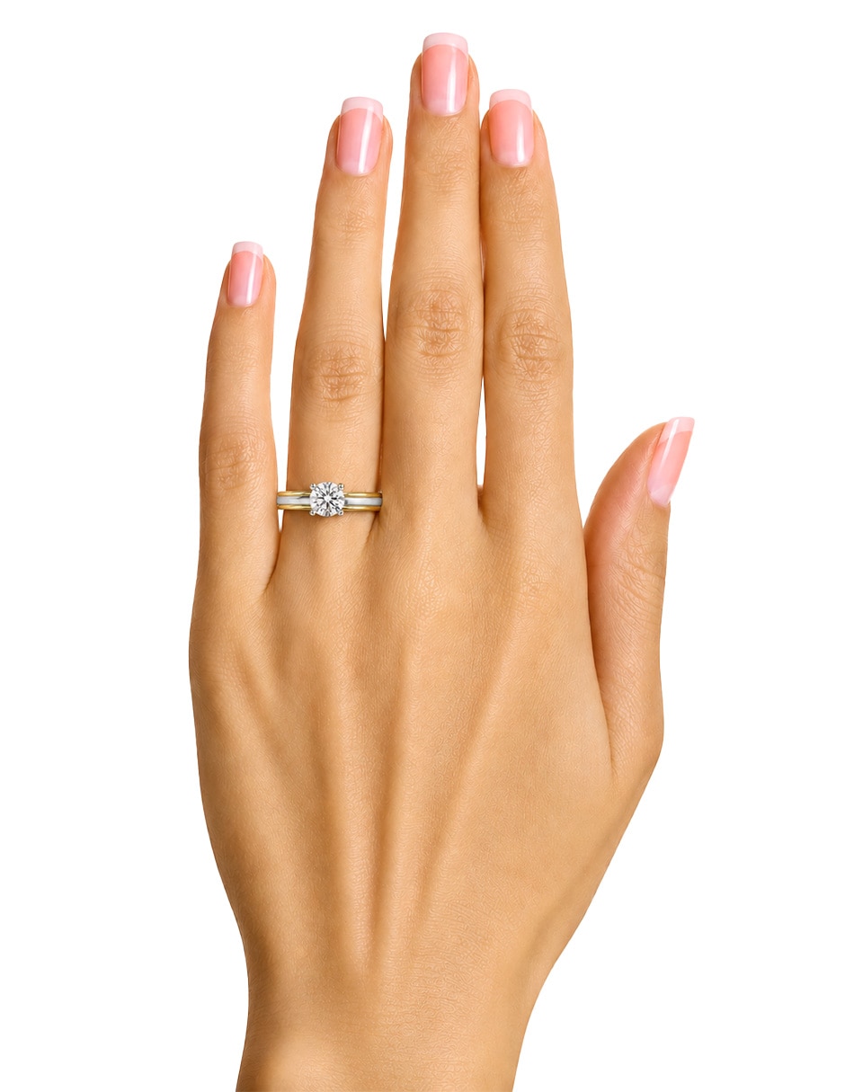 Anillo de compromiso de oro amarillo 14 k monaco diamante 5