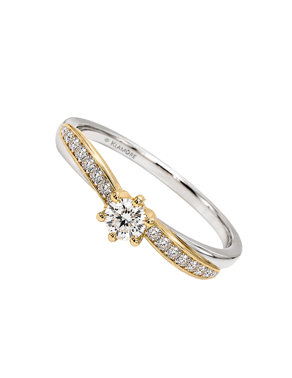 Anillo de compromiso de oro blanco 14 k sylvie diamante Anillo de compromiso de oro blanco 14 k sylvie diamante