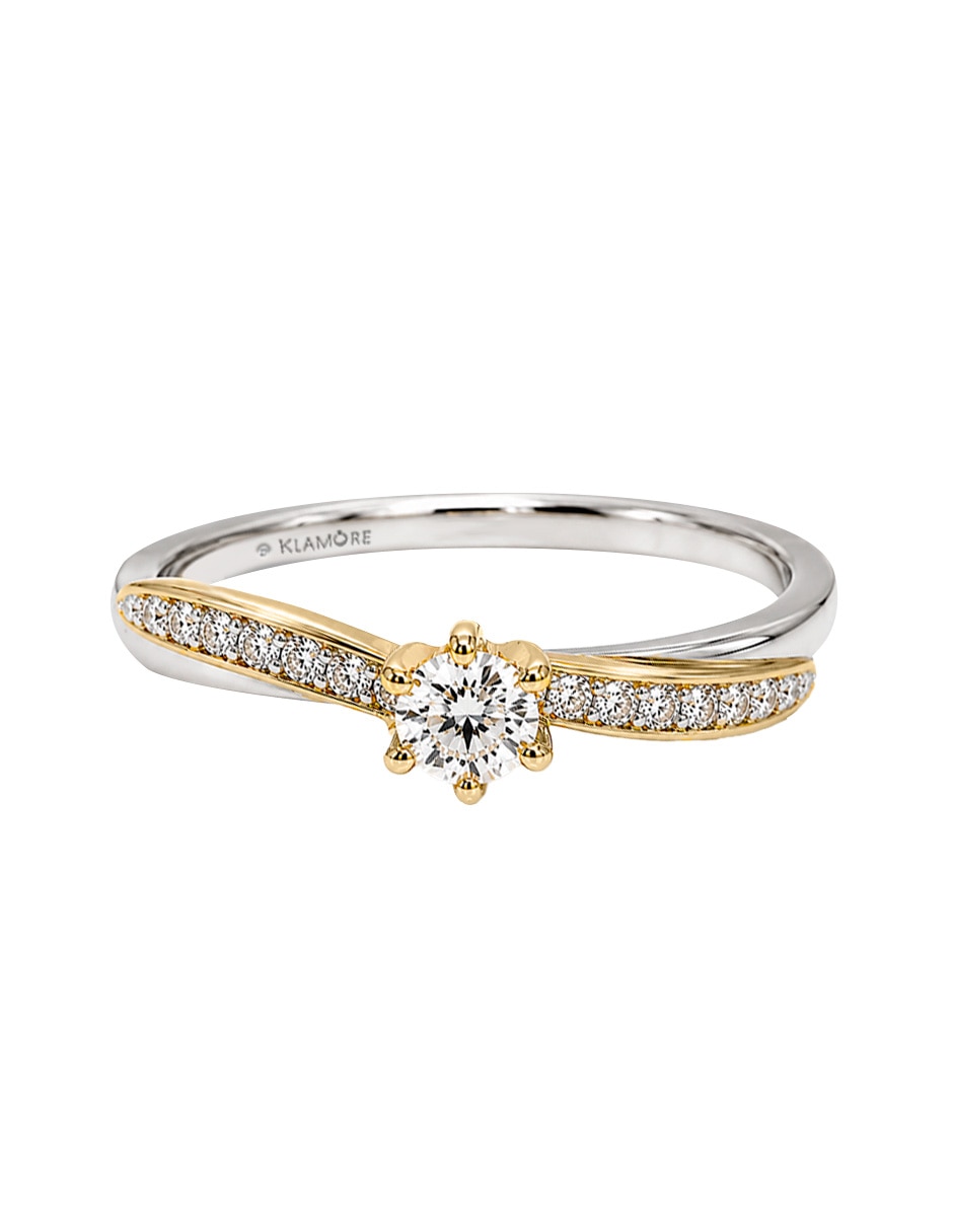 Anillo de compromiso de oro blanco 14 k sylvie diamante 2