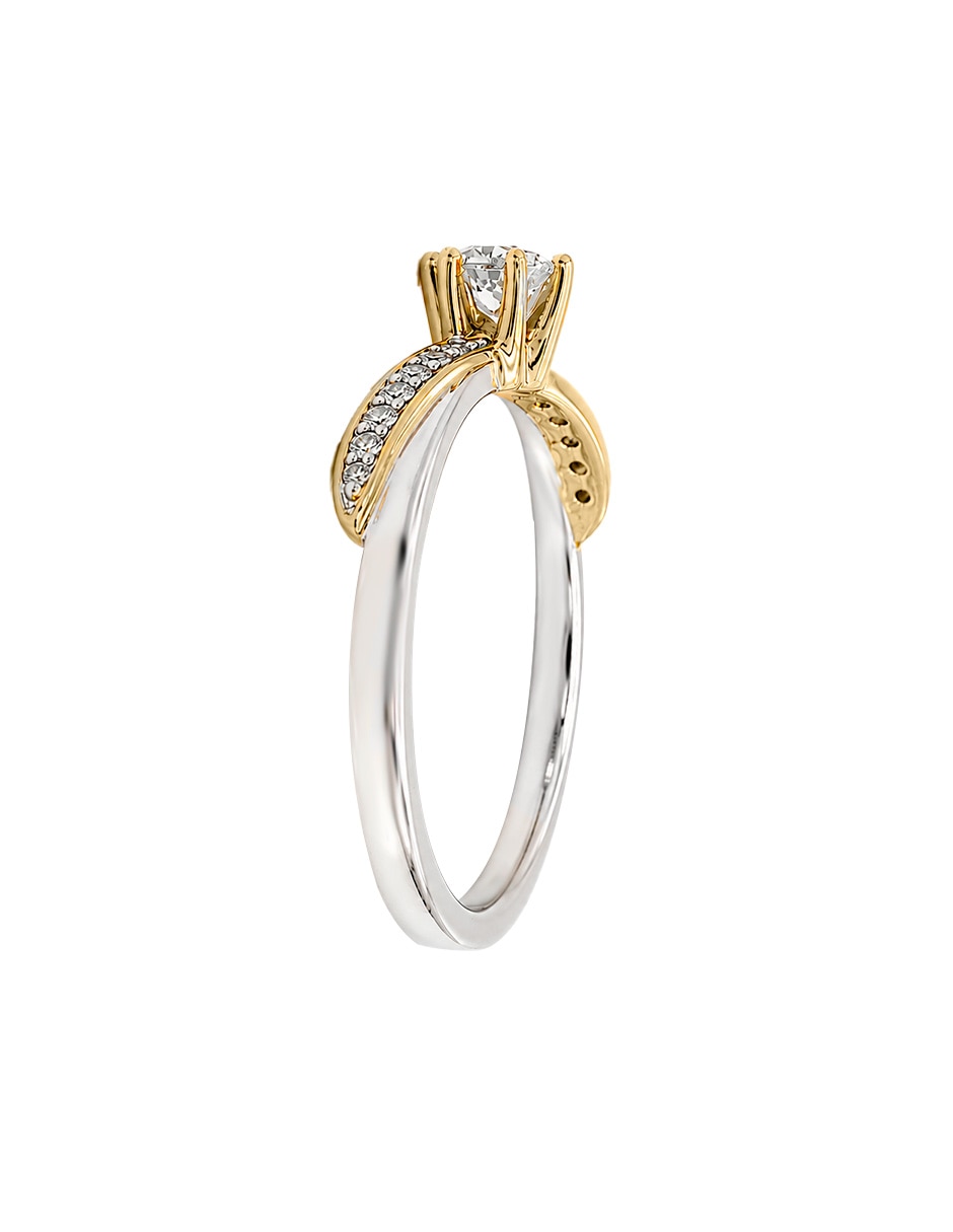 Anillo de compromiso de oro blanco 14 k sylvie diamante 3