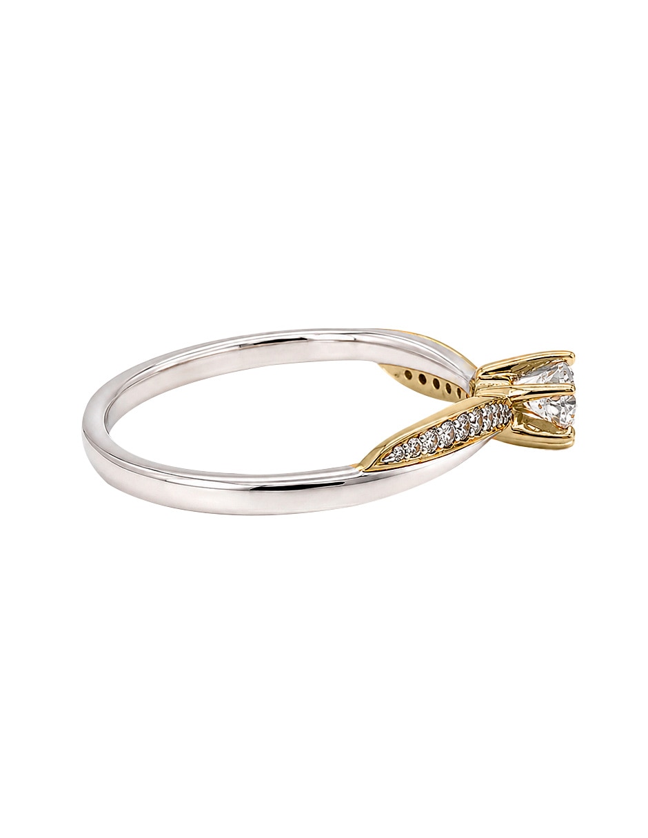 Anillo de compromiso de oro blanco 14 k sylvie diamante 4