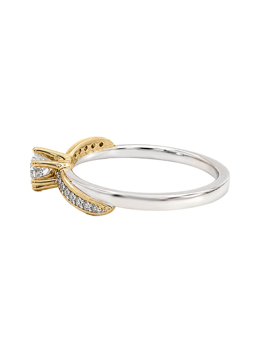 Anillo de compromiso de oro blanco 14 k sylvie diamante 5
