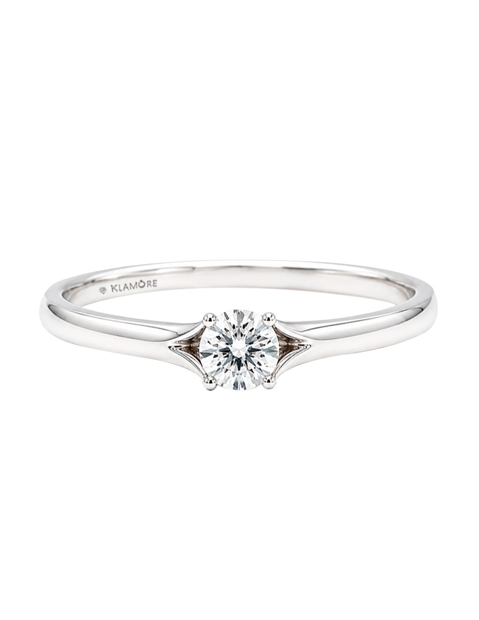 Anillo de compromiso de oro blanco 14 k evadne diamante 6