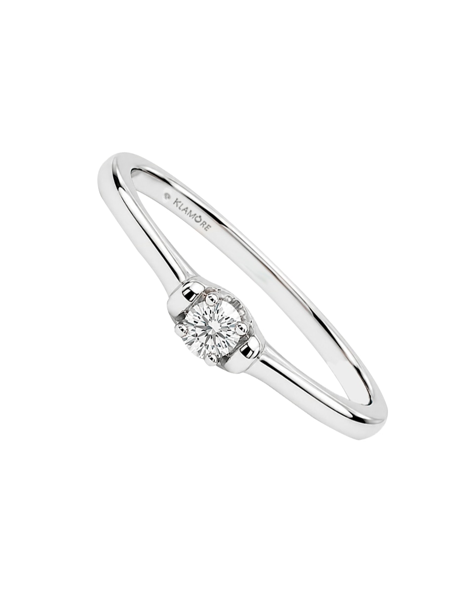 Anillo de compromiso de oro blanco 10 k klamore yessy diamante