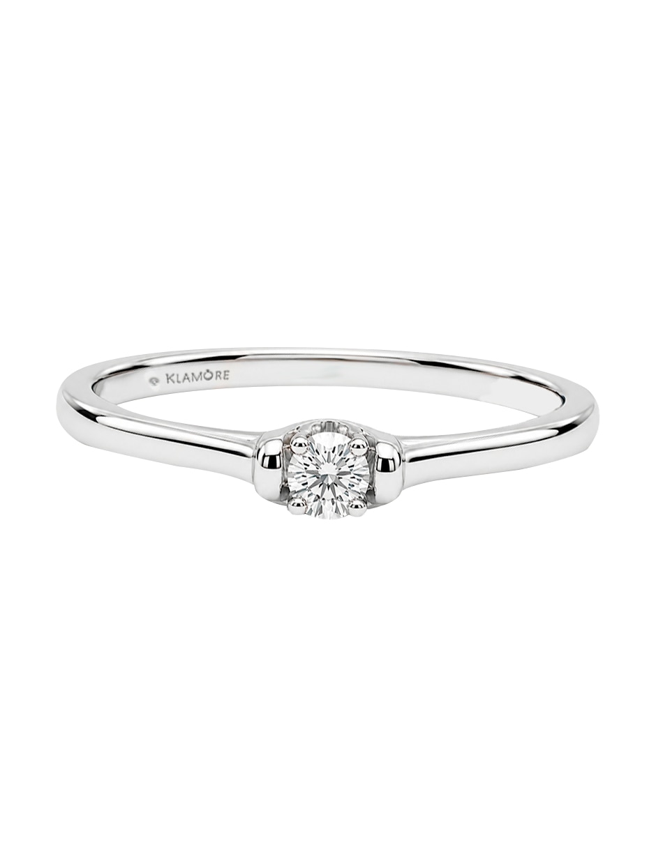 Anillo de compromiso de oro blanco 10 k klamore yessy diamante