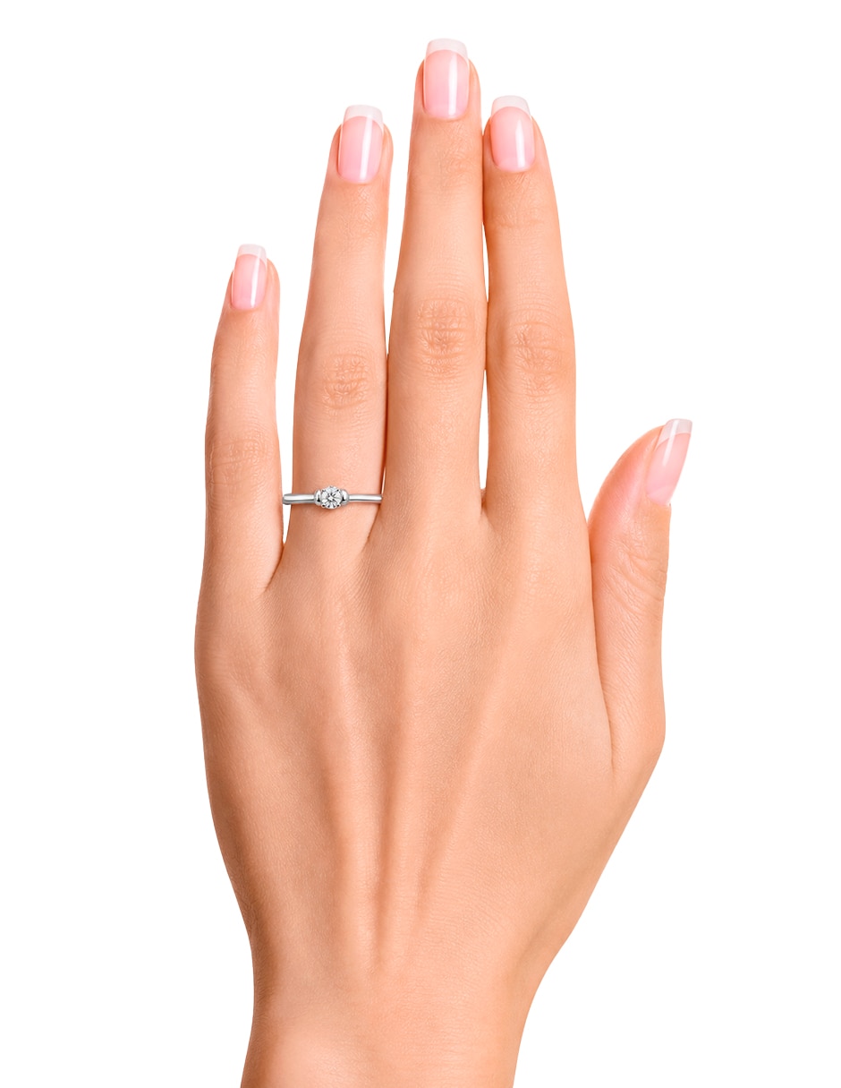 Anillo de compromiso de oro blanco 10 k klamore yessy diamante