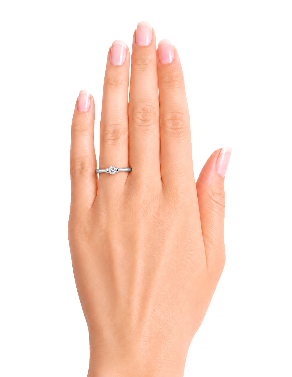 Anillo de compromiso de oro blanco 10 k klamore fer diamante