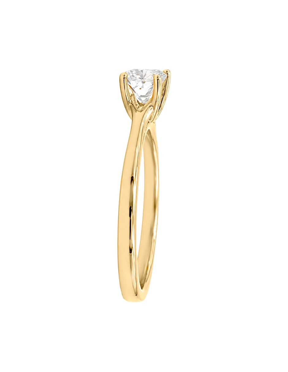Anillo de compromiso de oro amarillo 14 k klamore isolde diamante