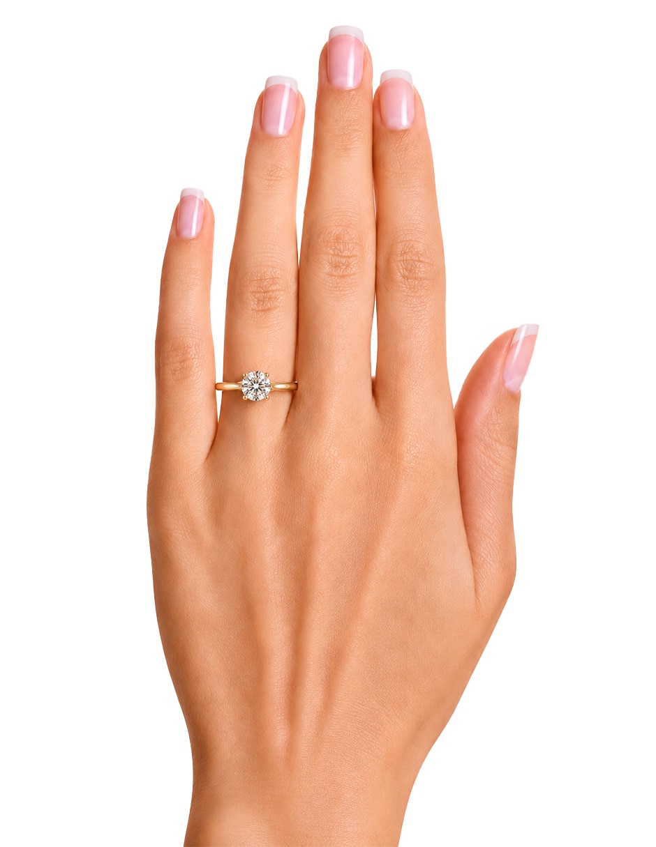 Anillo de compromiso de oro amarillo 14 k klamore isolde diamante