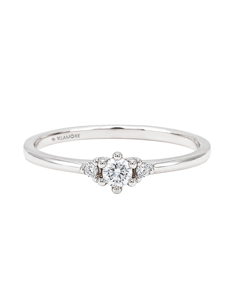 Anillo de compromiso de oro blanco 10 k fahid diamante 2