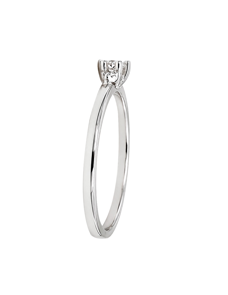 Anillo de compromiso de oro blanco 10 k fahid diamante 4