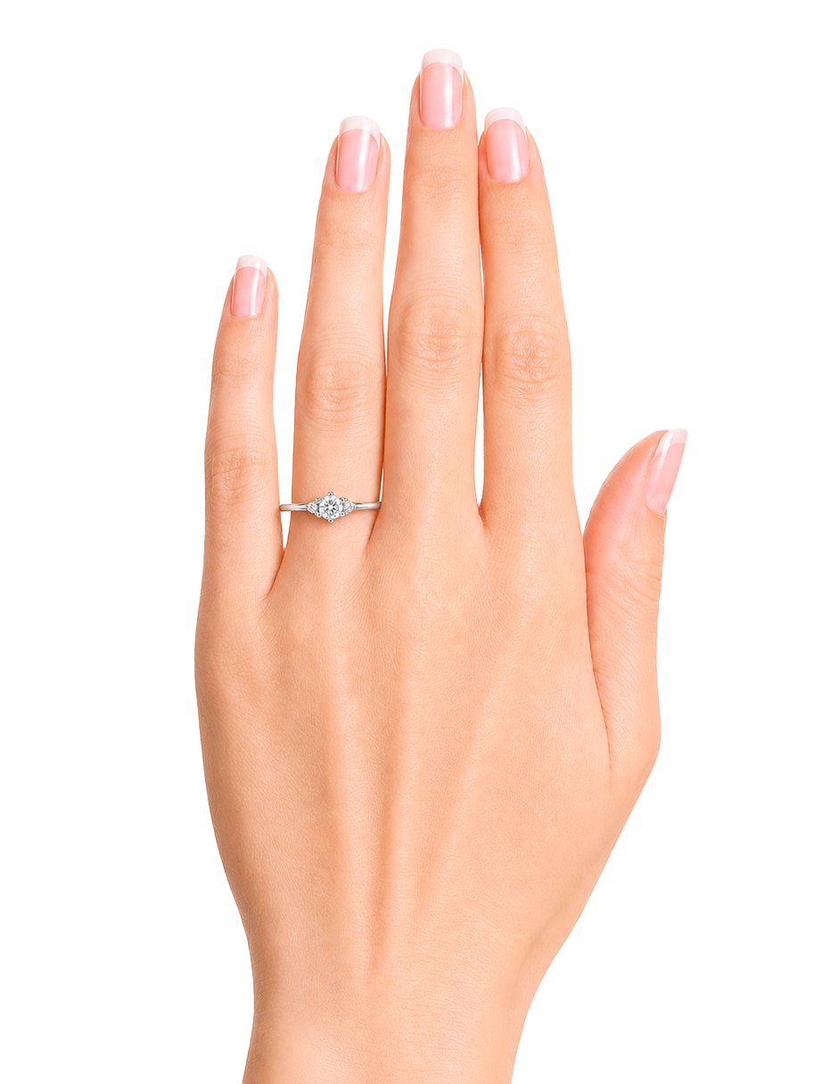 Anillo de compromiso de oro blanco 10 k fahid diamante 6