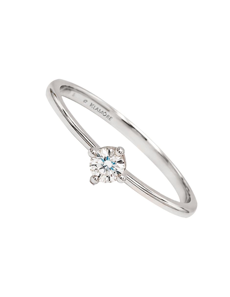 Anillo de compromiso de oro blanco 10 k klamore gala diamante
