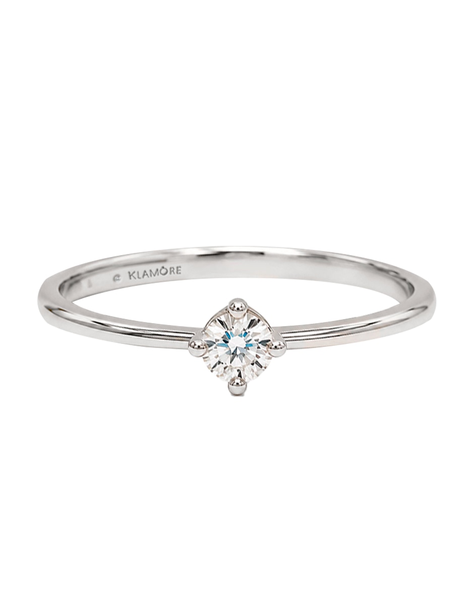 Anillo de compromiso de oro blanco 10 k klamore gala diamante