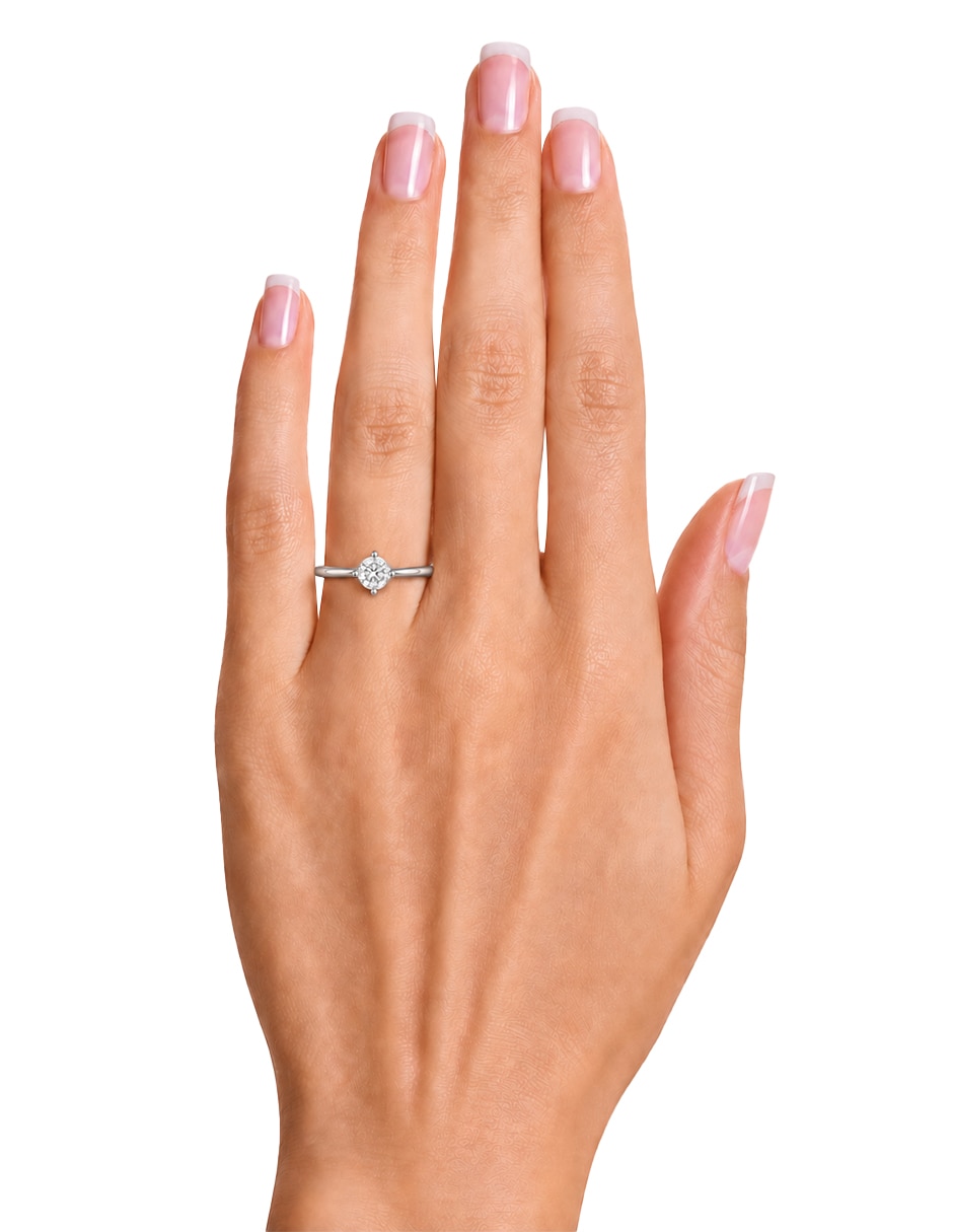 Anillo de compromiso de oro blanco 10 k klamore gala diamante