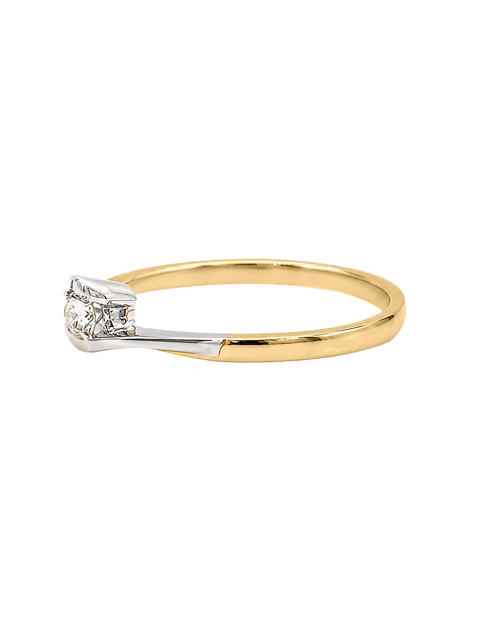 Anillo de compromiso de oro amarillo 14 k Dolly diamante 4