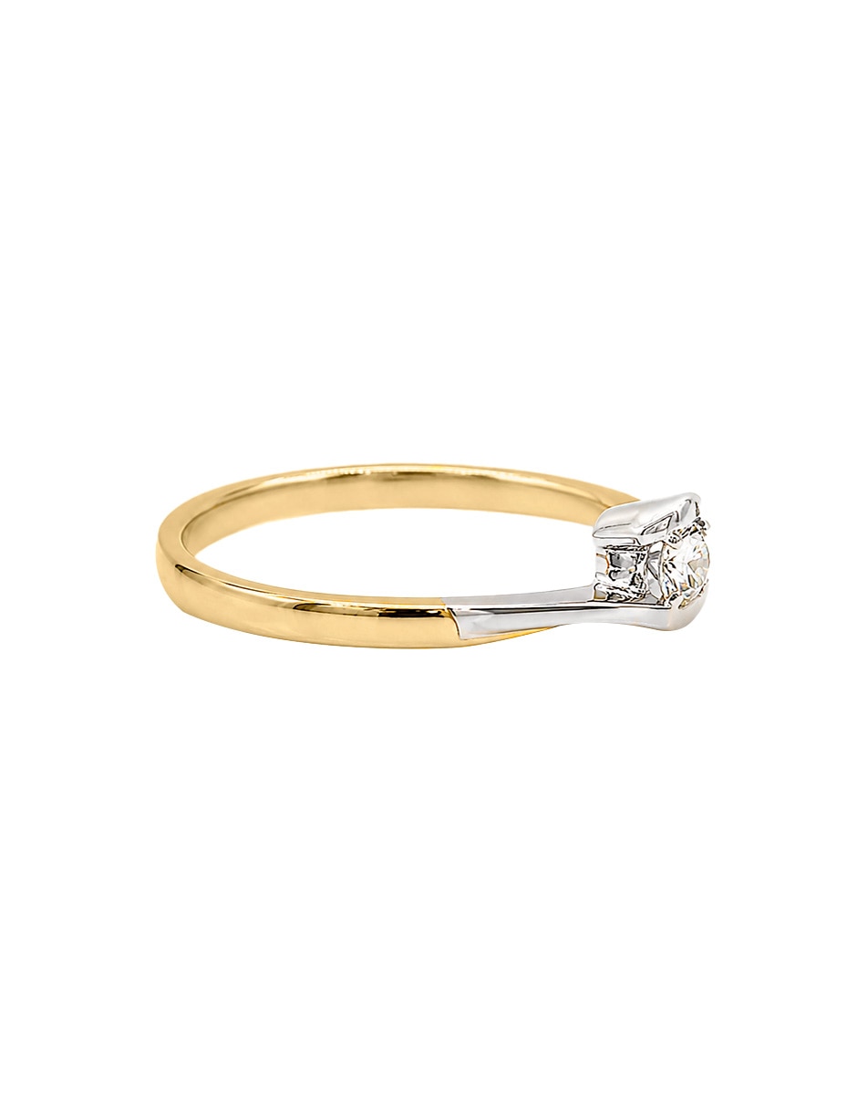 Anillo de compromiso de oro amarillo 14 k Dolly diamante 3