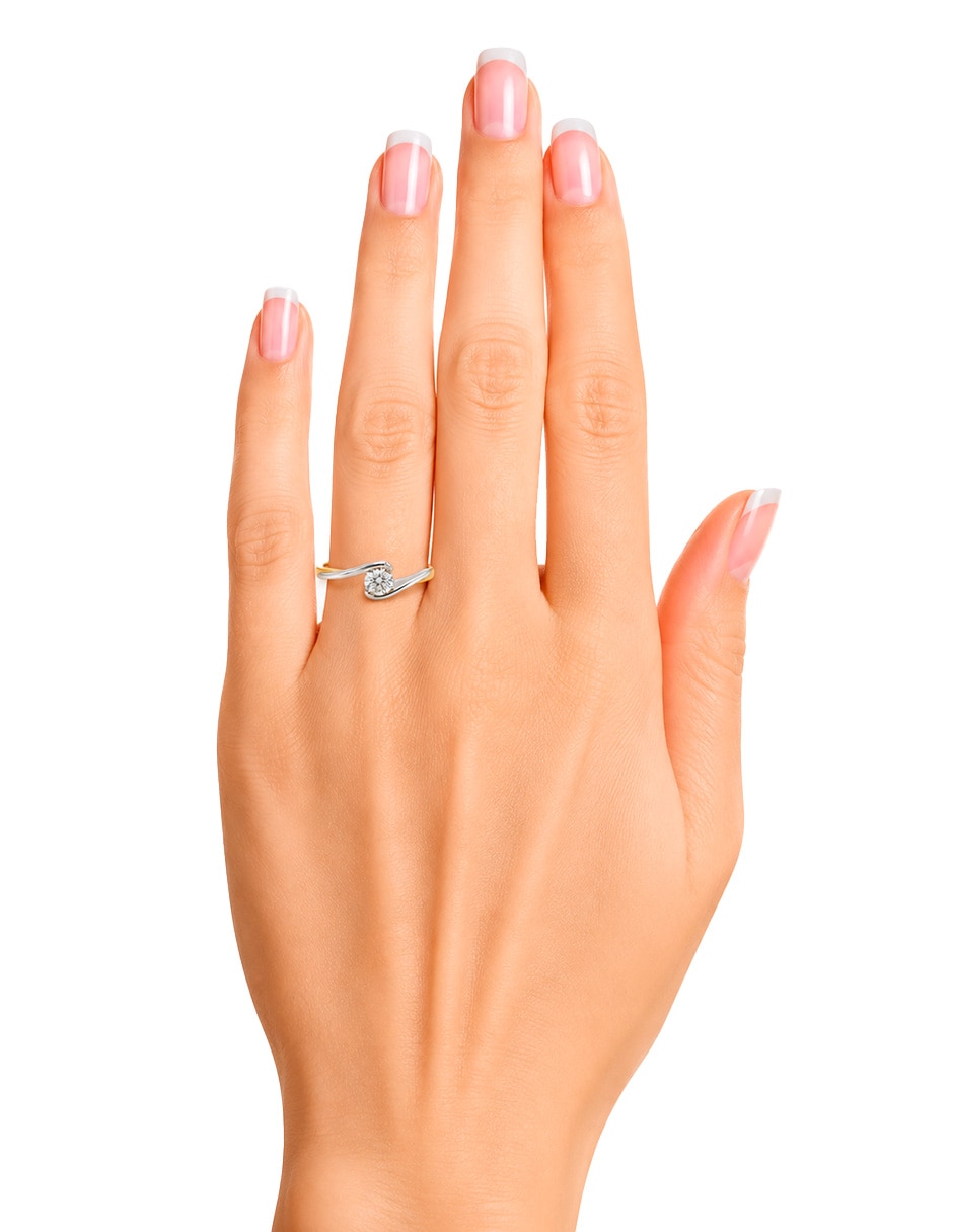 Anillo de compromiso de oro amarillo 14 k Dolly diamante 6