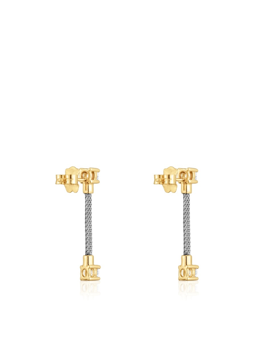 Aretes largos de oro 14 k
