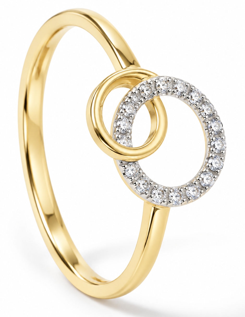 Anillo 14 k de oro diamante 2