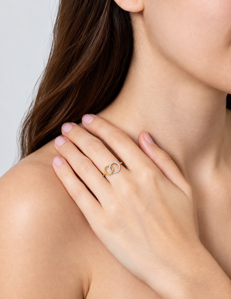 Anillo 14 k de oro diamante 3