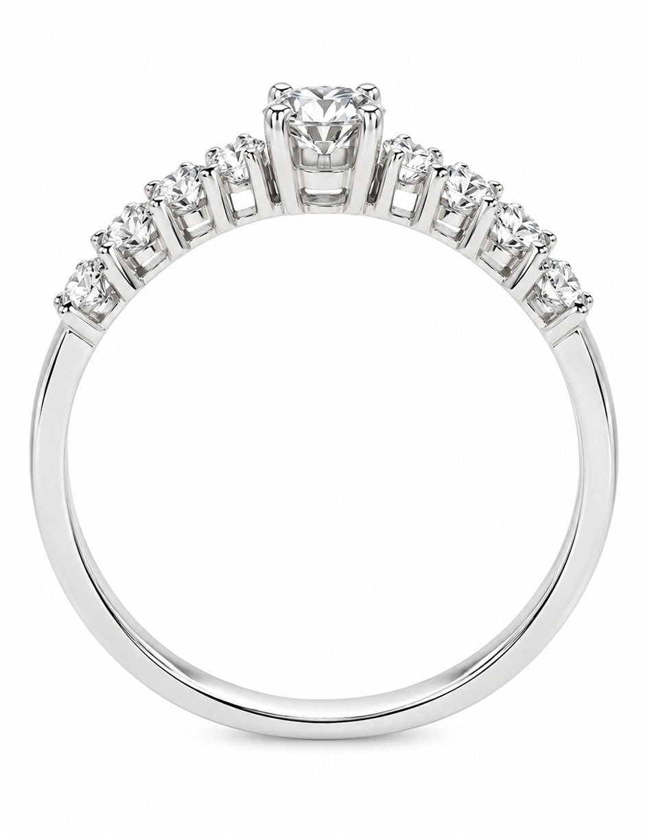 Anillo de compromiso de oro 14 k diamante 2