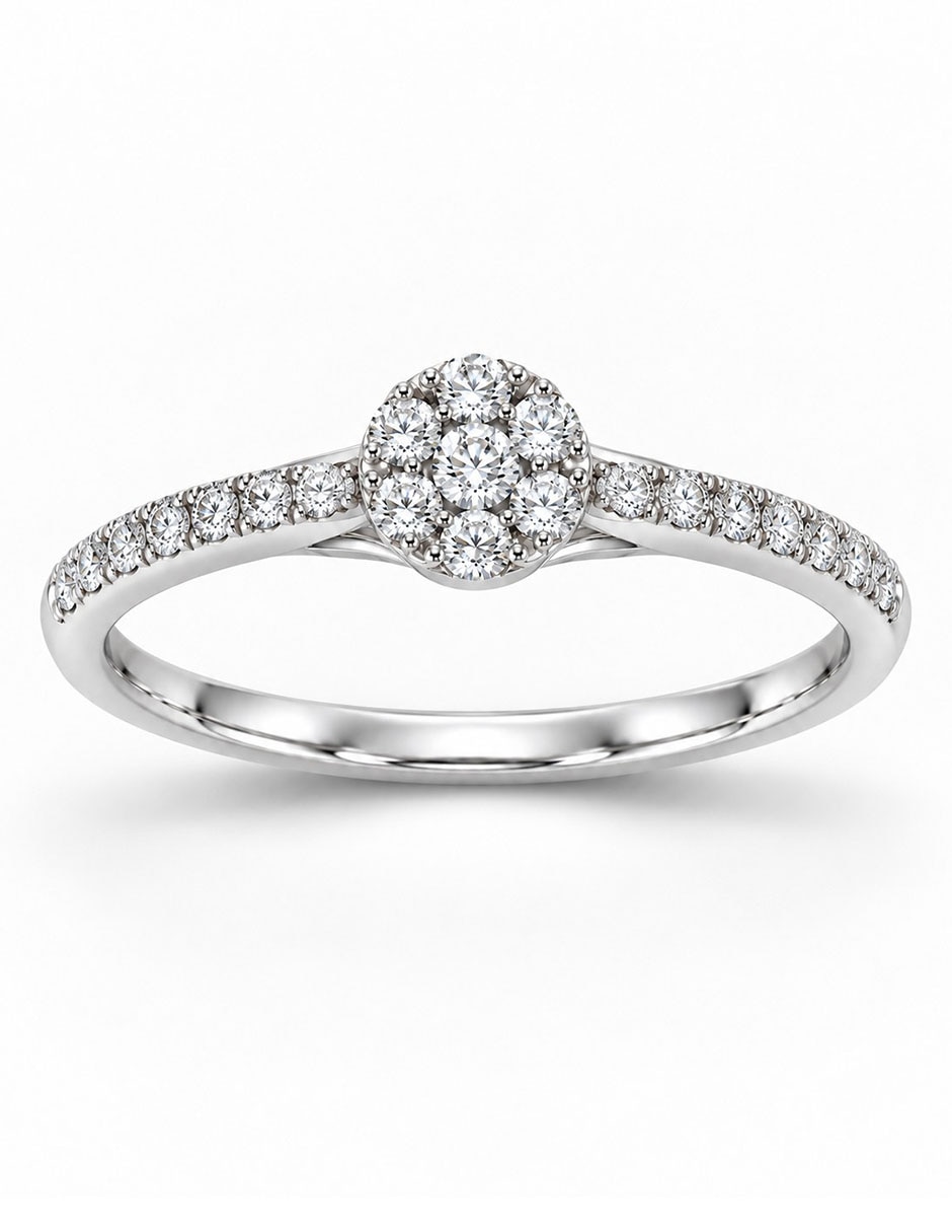 Anillo de compromiso de oro 14 k diamante 1