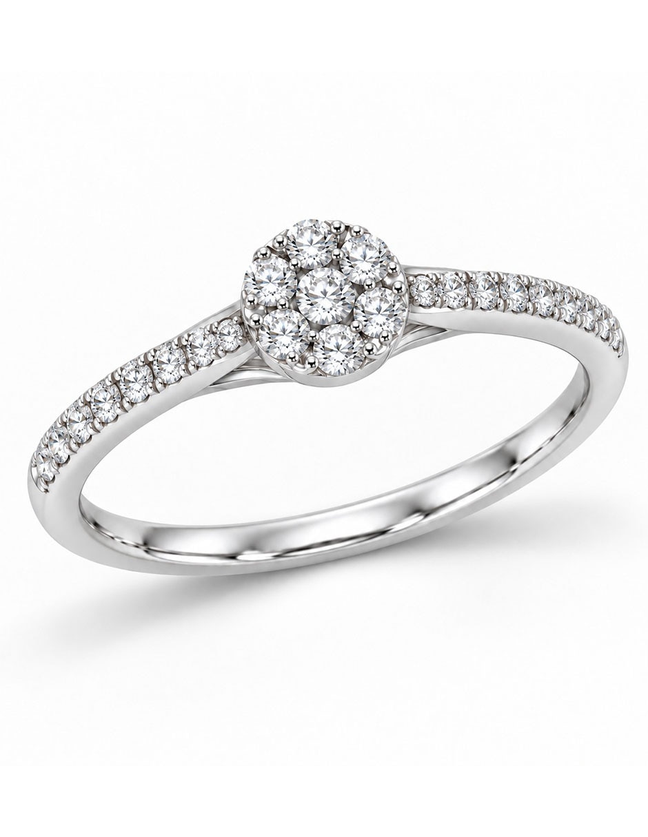 Anillo de compromiso de oro 14 k diamante 2