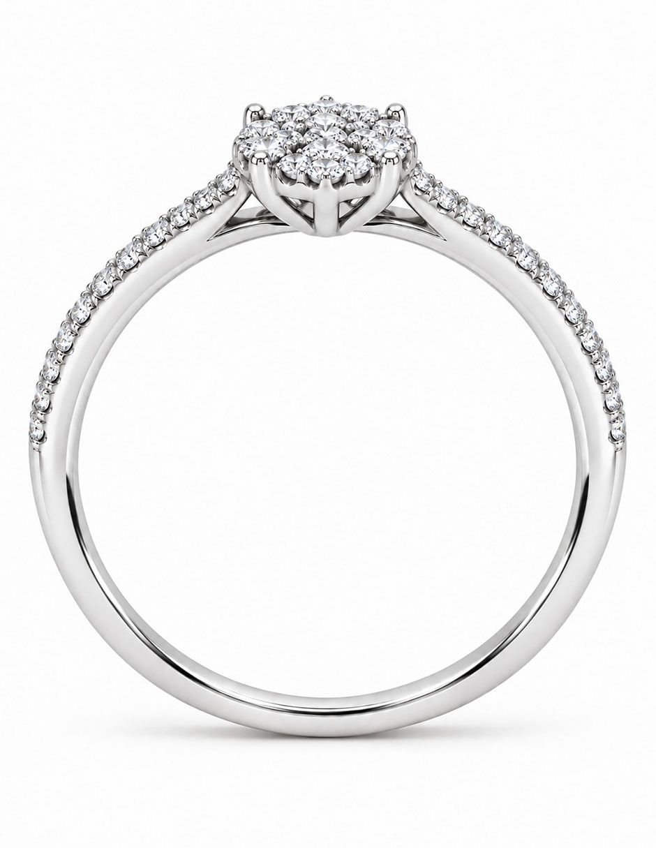 Anillo de compromiso de oro 14 k diamante 3