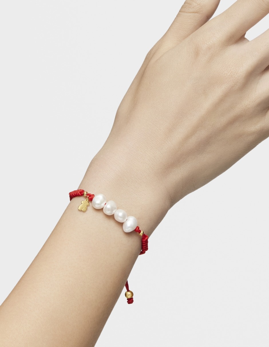 Pulsera de baño oro con perla P 925 Pulsera de baño oro con perla P 925
