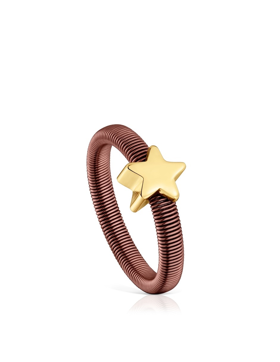 Anillo de estrella P 925 de plata vermeil baño de oro Anillo de estrella P 925 de plata vermeil baño de oro